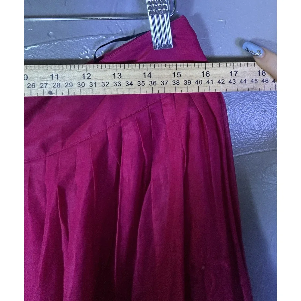 french connection dress Size 10 Cotton Pink Pleated Skirt Embroidered Lined